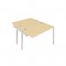 The Jemini Bench Desking features a sleek and modern design with a spacious 2-person extension, perfect for collaborative workspaces. The desk boasts a striking combination of natural Maple and White finishes, adding a touch of elegance to any office environment. With its 1200x1600x730mm dimensions, this desk provides ample space for two individuals to comfortably work side by side.
