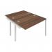 Jemini 2 Person Extension Bench Desk 1200x1600x730mm Dark Walnut/White KF808657 KF808657