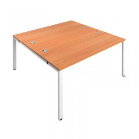 Jemini 2 Person Bench Desk 1200x1600x730mm Beech/White KF808664 KF808664