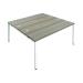 Jemini 2 Person Bench Desk 1200x1600x730mm Grey Oak/White KF808671