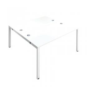 Jemini 2 Person Bench Desk 1200x1600x730mm White/White KF808695 KF808695