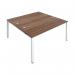 Jemini 2 Person Bench Desk 1200x1600x730mm Dark Walnut/White KF808718 KF808718