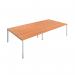 Jemini 4 Person Bench Desk 2400x1600x730mm BeechWhite KF808725 KF808725