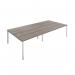 Jemini 4 Person Bench Desk 2400x1600x730mm Grey Oak/White KF808732 KF808732