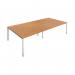 Jemini 4 Person Bench Desk 2400x1600x730mm Nova Oak/White KF808749 KF808749