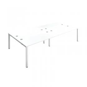 Jemini 4 Person Bench Desk 2400x1600x730mm White/White KF808756 KF808756