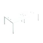 Jemini 4 Person Bench Desk 2400x1600x730mm White/White KF808756 KF808756