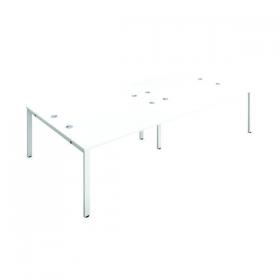 Jemini 4 Person Bench Desk 2400x1600x730mm White/White KF808756 KF808756
