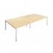 Jemini 4 Person Bench Desk 2400x1600x730mm Maple/White KF808763 KF808763