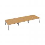 Jemini 6 Person Bench Desk 3600x1600x730mm Beech/White KF808787 KF808787