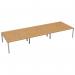 Jemini 6 Person Bench Desk 3600x1600x730mm Beech/White KF808787 KF808787