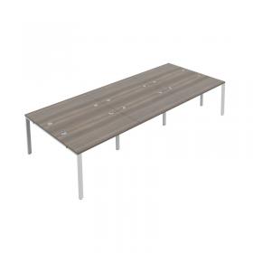 Jemini 6 Person Bench Desk 3600x1600x730mm Grey Oak/White KF808794 KF808794