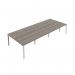 Jemini 6 Person Bench Desk 3600x1600x730mm Grey OakWhite KF808794 KF808794