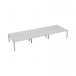 Jemini 6 Person Bench Desk 3600x1600x730mm White/White KF808817 KF808817