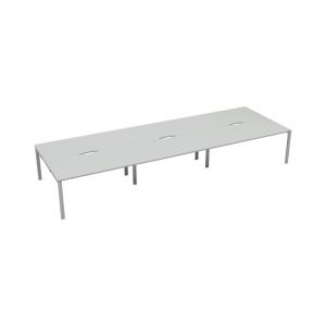 VOW Jemini 6 Person Bench Desk 3600x1600x730mm WhiteWhite KF808817