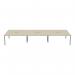 Jemini 6 Person Bench Desk 3600x1600x730mm Maple/White KF808824 KF808824