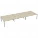 Jemini 6 Person Bench Desk 3600x1600x730mm Maple/White KF808824 KF808824