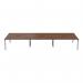 Jemini 6 Person Bench Desk 3600x1600x730mm Dark Walnut/White KF808831 KF808831