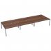 Jemini 6 Person Bench Desk 3600x1600x730mm Dark Walnut/White KF808831 KF808831