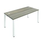 Jemini 1 Person Bench Desk 1400x800x730mm Grey Oak/White KF808855 KF808855