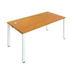 Jemini 1 Person Bench Desk 1400x800x730mm Nova Oak/White KF808862 KF808862