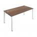 Jemini 1 Person Bench Desk 1400x800x730mm Dark Walnut/White KF808893 KF808893