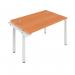 Jemini 1 Person Extension Bench Desk 1400x800x730mm Beech/White KF808909 KF808909