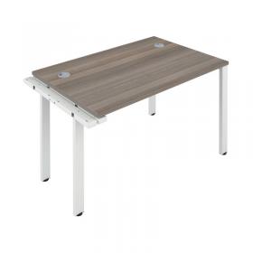 Jemini 1 Person Extension Bench Desk 1400x800x730mm Grey Oak/White KF808916 KF808916