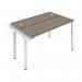 Jemini 1 Person Extension Bench Desk 1400x800x730mm Grey Oak/White KF808916 KF808916