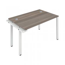 VOW Jemini 1 Person Extension Bench Desk 1400x800x730mm Grey OakWhite KF808916 KF808916
