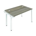 Jemini 1 Person Extension Bench Desk 1400x800x730mm Grey Oak/White KF808916 KF808916