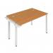 Jemini 1 Person Extension Bench Desk 1400x800x730mm Nova Oak/White KF808923 KF808923