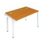 Jemini 1 Person Extension Bench Desk 1400x800x730mm Nova Oak/White KF808923 KF808923