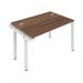 Jemini 1 Person Extension Bench Desk 1400x800x730mm Dark Walnut/White KF808954 KF808954