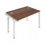Jemini 1 Person Extension Bench Desk 1400x800x730mm Dark WalnutWhite KF808954 KF808954