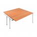 Jemini 2 Person Extension Bench Desk 1400x1600x730mm Beech/White KF808961 KF808961