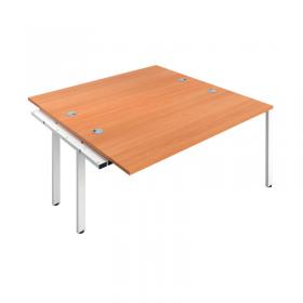 VOW Jemini 2 Person Extension Bench Desk 1400x1600x730mm BeechWhite KF808961 KF808961