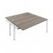 Jemini 2 Person Extension Bench Desk 1400x1600x730mm Grey Oak KF808978 KF808978