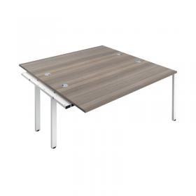 VOW Jemini 2 Person Extension Bench Desk 1400x1600x730mm Grey Oak KF808978 KF808978