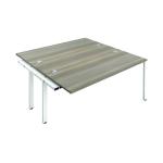 Jemini 2 Person Extension Bench Desk 1400x1600x730mm Grey Oak KF808978 KF808978