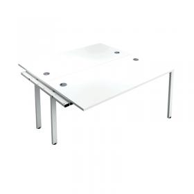 Jemini 2 Person Extension Bench Desk 1400x1600x730mm White/White KF808992 KF808992