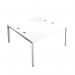 Jemini 2 Person Extension Bench Desk 1400x1600x730mm White/White KF808992 KF808992