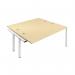 Jemini 2 Person Extension Bench Desk 1400x1600x730mm MapleWhite KF809005 KF809005