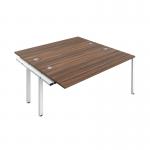 Jemini 2 Person Extension Bench Desk 1400x1600x730mm Dark Walnut/White KF809012 KF809012