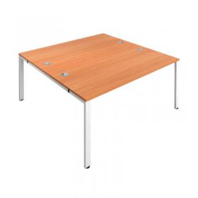 Jemini 2 Person Bench Desk 1400x1600x730mm Beech/White KF809029 KF809029