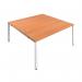 Jemini 2 Person Bench Desk 1400x1600x730mm Beech/White KF809029 KF809029