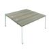 Jemini 2 Person Bench Desk 1400x1600x730mm Grey Oak/White KF809036
