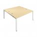 Jemini 2 Person Bench Desk 1400x1600x730mm Maple/White KF809067 KF809067