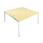 Jemini 2 Person Bench Desk 1400x1600x730mm Maple/White KF809067 KF809067