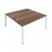 Jemini 2 Person Bench Desk 1400x1600x730mm Dark WalnutWhite KF809074 KF809074